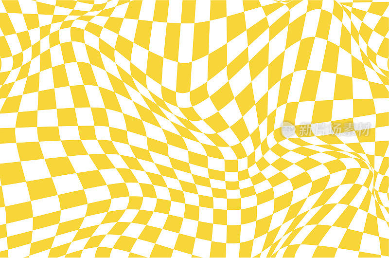 复古90年代风格Y2K黄色格子图案背景