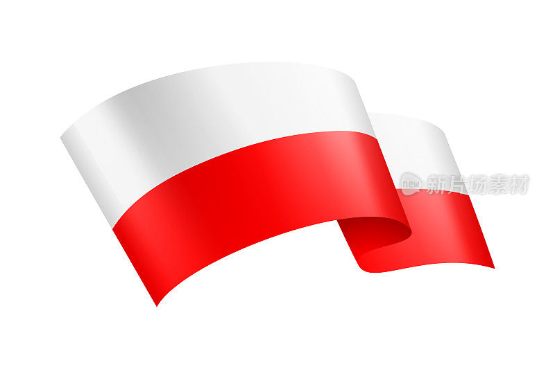 波兰国旗丝带。波兰国旗头旗。矢量股票插图