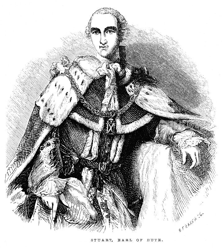 约翰·斯图亚特肖像，第三代布特伯爵，英国首相，18世纪英国历史