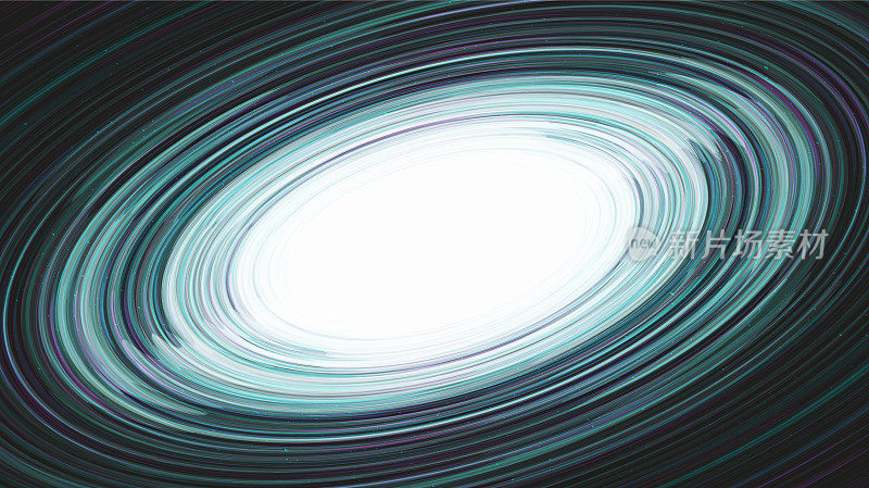 巨大的蓝色螺旋黑洞星系背景与银河系螺旋，宇宙和星空的概念设计，矢量