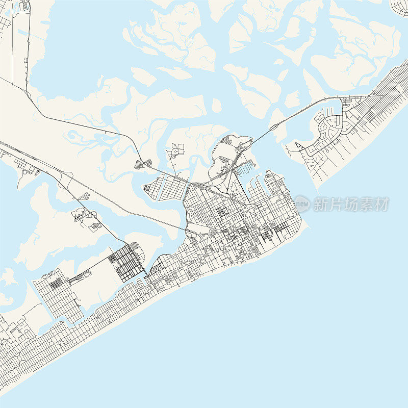 大西洋城，新泽西州，美国矢量地图