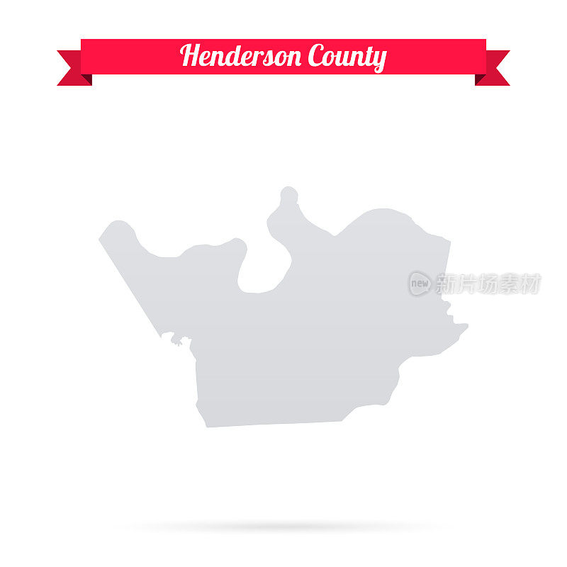 亨德森县，肯塔基州。白底红旗地图