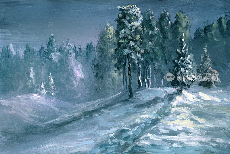 冬夜，绘画