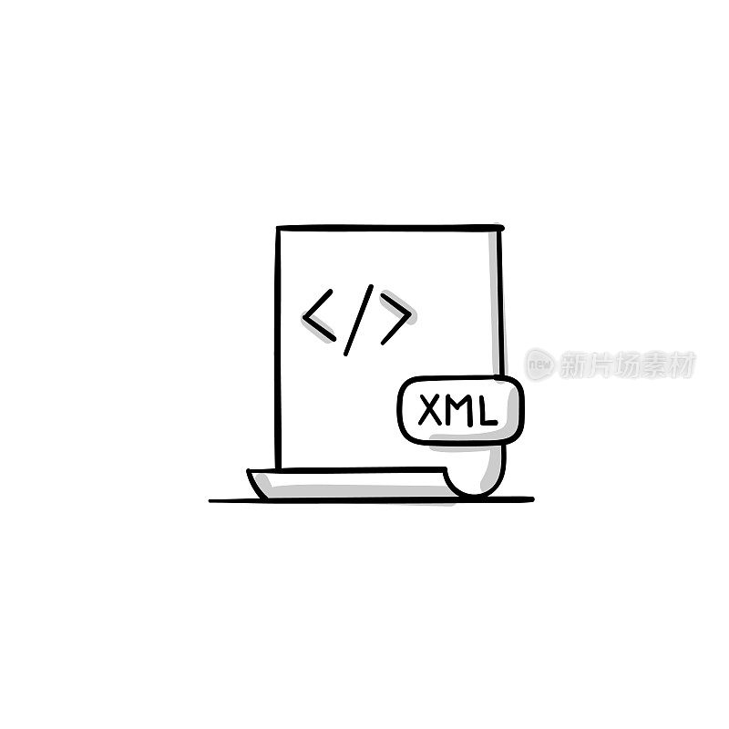XML文件草图涂鸦矢量线图标与可编辑的笔画。Icon适用于网页设计、移动应用、UI、UX和GUI设计。