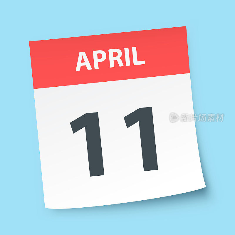 4月11日――蓝色背景的每日日历