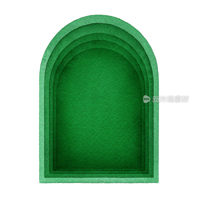 水彩画分层绿色拱门背景