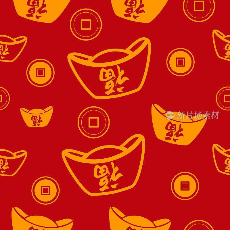 中国新年壁纸无缝图案背景
