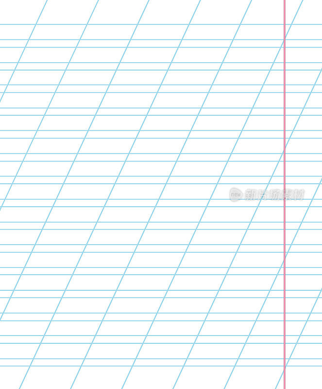 一张用有斜线的尺子写的笔记本。学校的概念。插图。