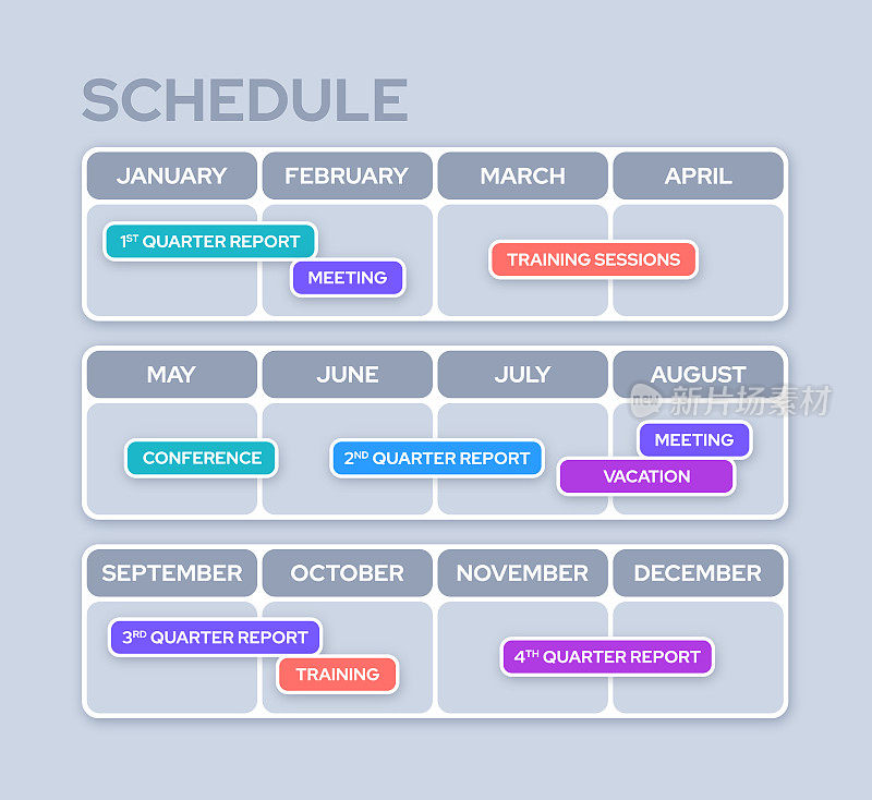 月度日程安排和计划表设计