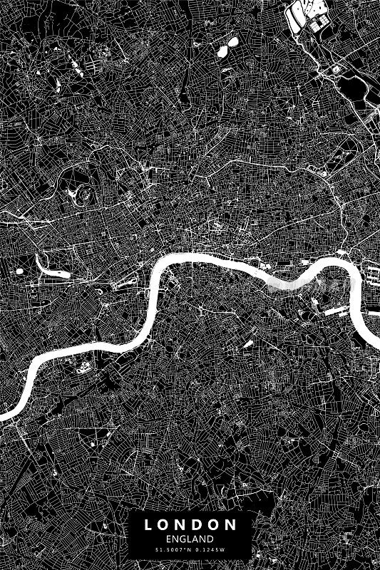伦敦，英国矢量地图