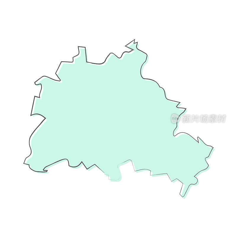 柏林地图手绘在白色背景-时尚的设计