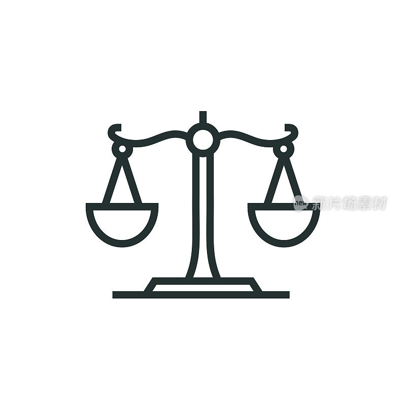 公正和平衡线图标
