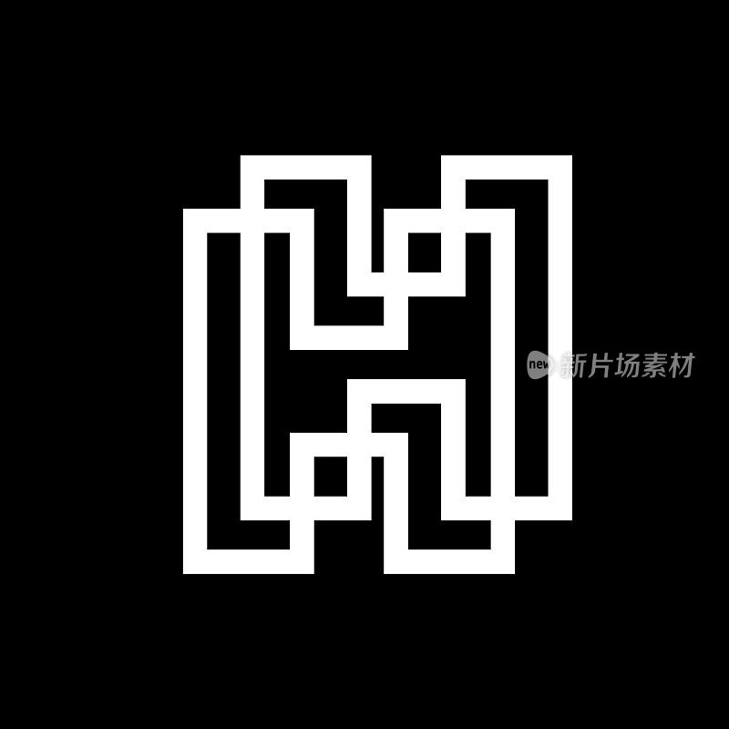 字母H实心标志