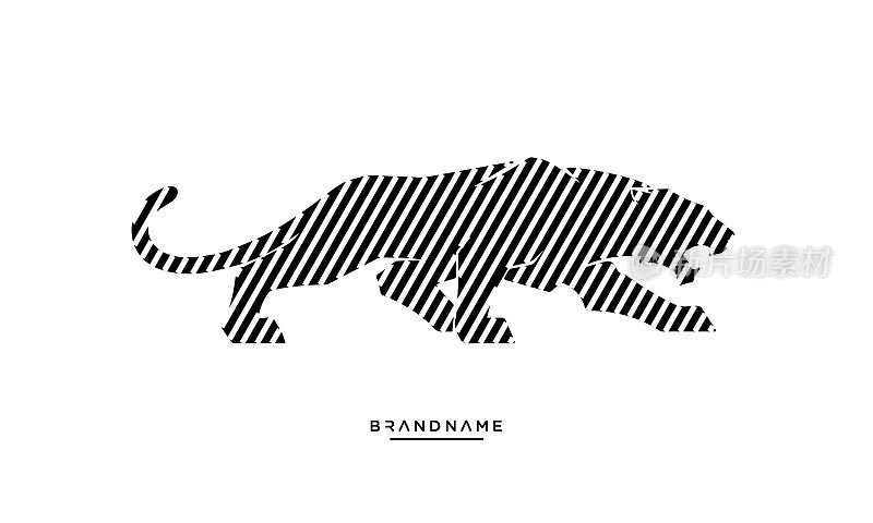 Logo图标矢量狮子或豹与最小的线条