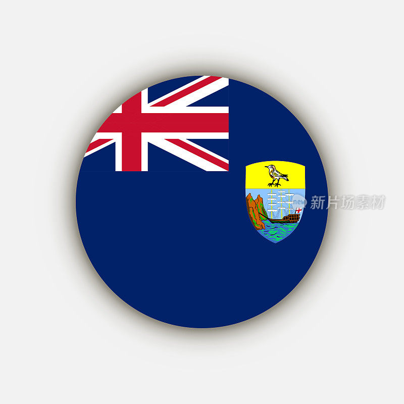 圣赫勒拿岛，阿森松岛和特里斯坦-达库尼亚岛。圣赫勒拿岛，阿森松岛和特里斯坦-达库尼亚岛的旗帜。矢量插图。