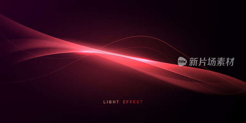模糊的红色霓虹灯线设计现代抽象矢量插图
