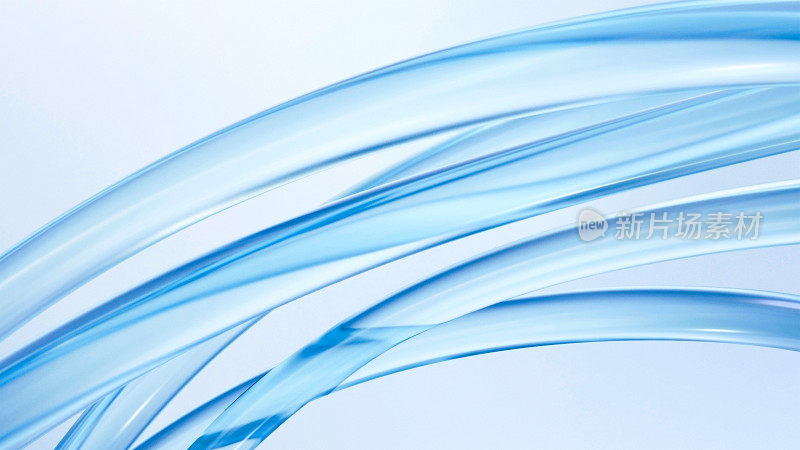 摘要漂亮清晰的蓝色玻璃管3DCG渲染背景