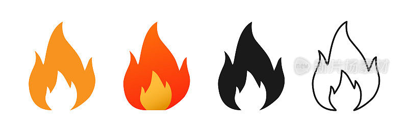 火和炽热的火焰图标