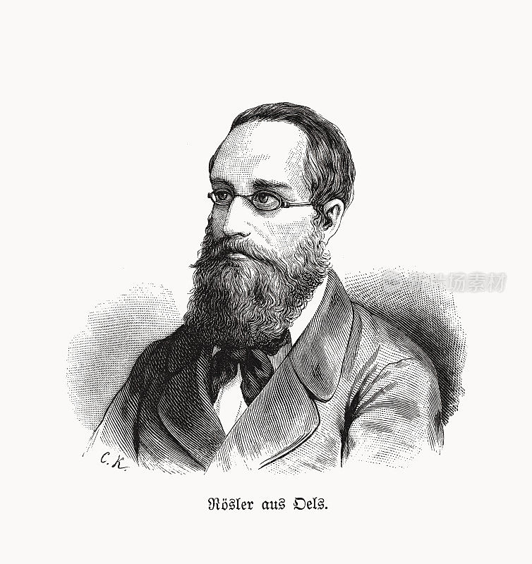 古斯塔夫・阿道夫R?sler(1818-1855)，德国政治家，木版画，1893年出版