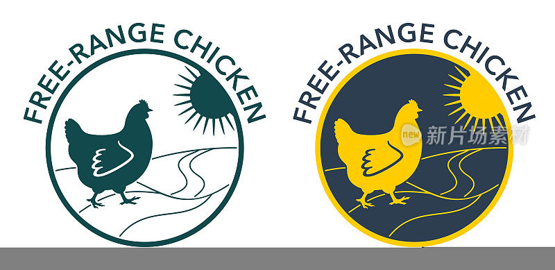 自由放养的鸡标签为禽肉