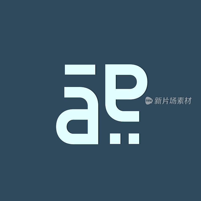 AE字母标志。小写字母a，字母e。几何字体图标。