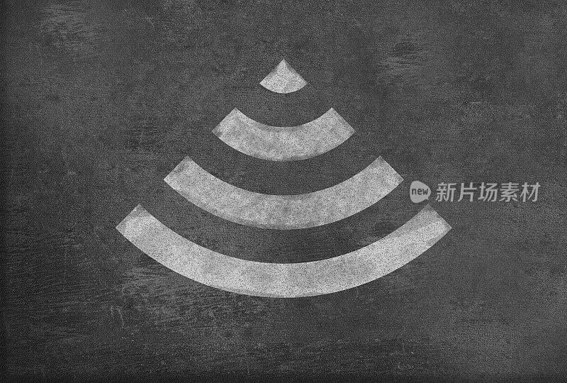 黑板上的WiFi标志