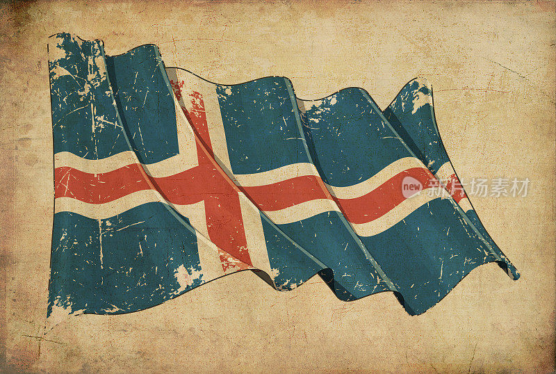 冰岛垃圾旗纹理背景