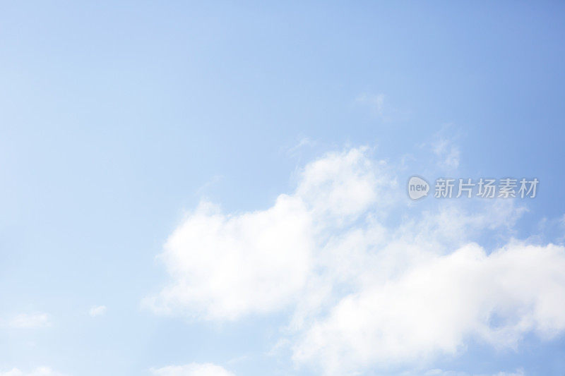 蓝天配白云，美丽的自然背景，复制空间