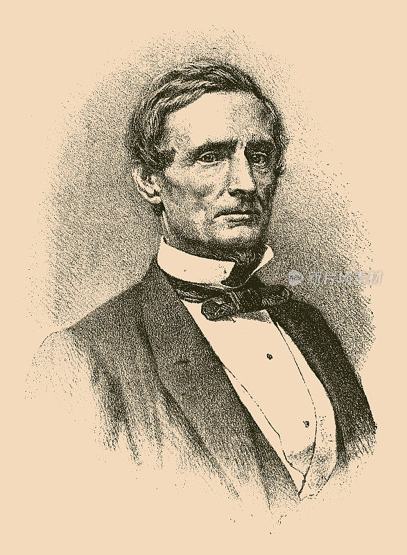 杰佛逊·戴维斯(1808-1889)，唯一一位邦联总统(1861-1865)