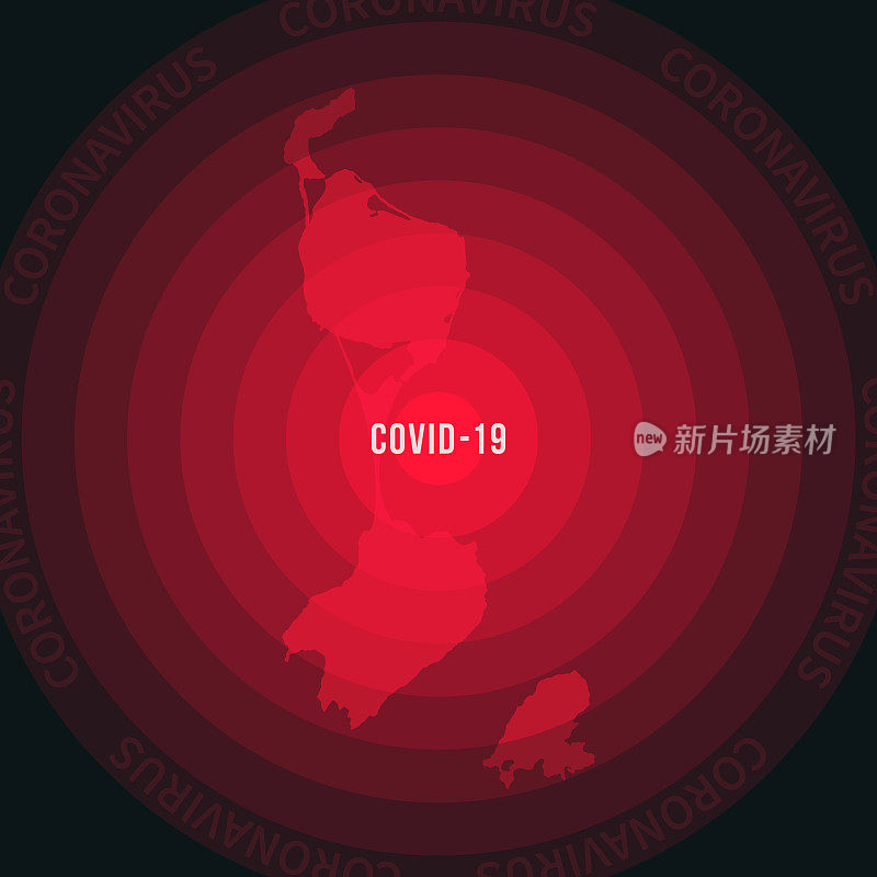 圣皮埃尔和密克隆COVID-19传播地图。冠状病毒爆发