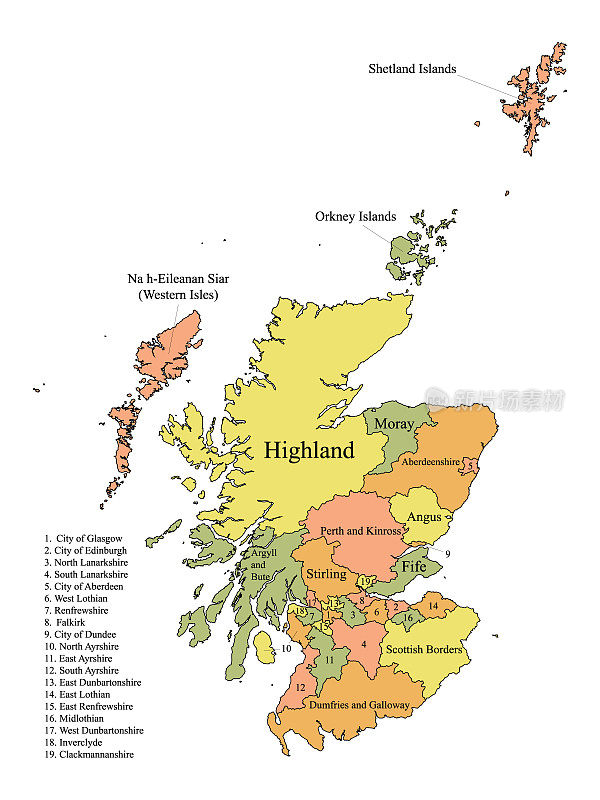 苏格兰议会地区地图