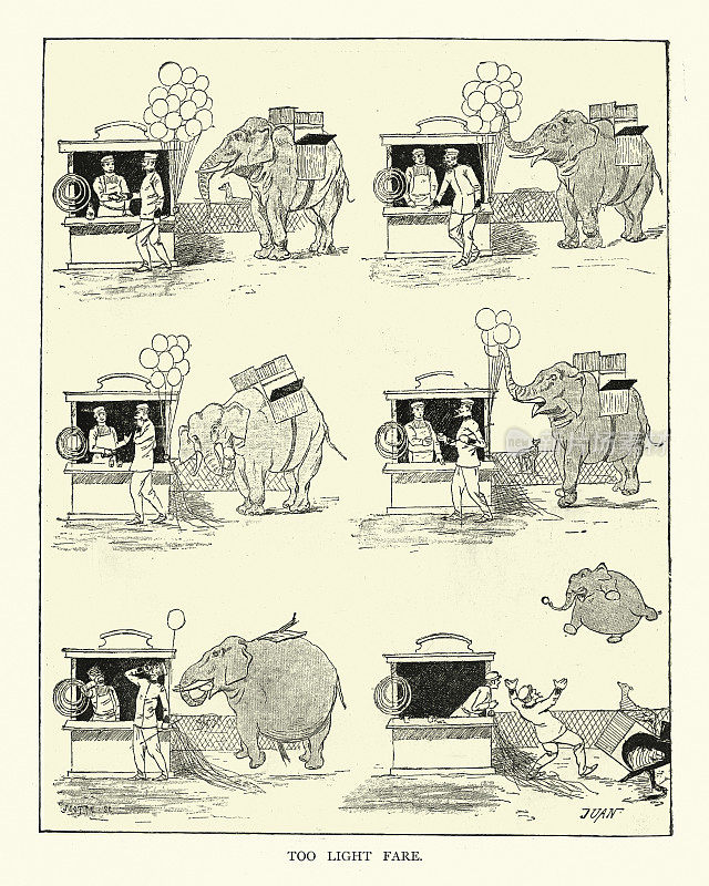 维多利亚时代的卡通大象和气球，到清淡的食物，19世纪