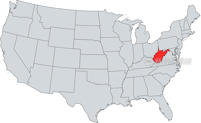 西维吉尼亚州地图