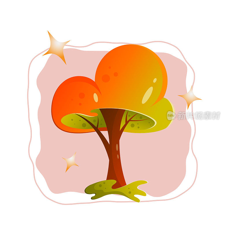 秋黄橙树