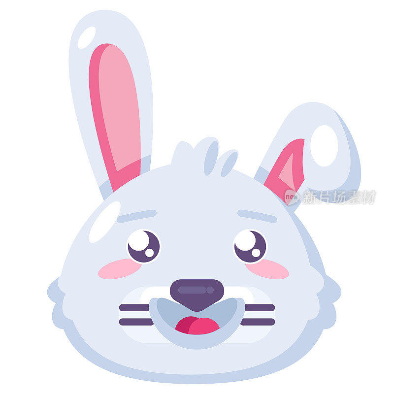 兔子开心的眼神表情滑稽的表情向量