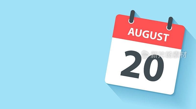 8月20日-日常日历图标在平面设计风格