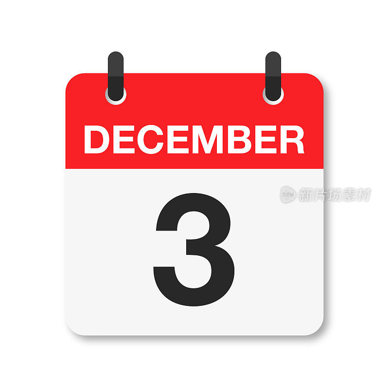 12月3日-每日日历图标-白色背景