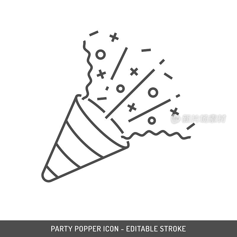 派对Popper图标可编辑笔画。