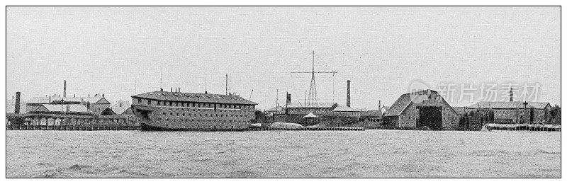 纽约的古董照片:布鲁克林海军造船厂，东河