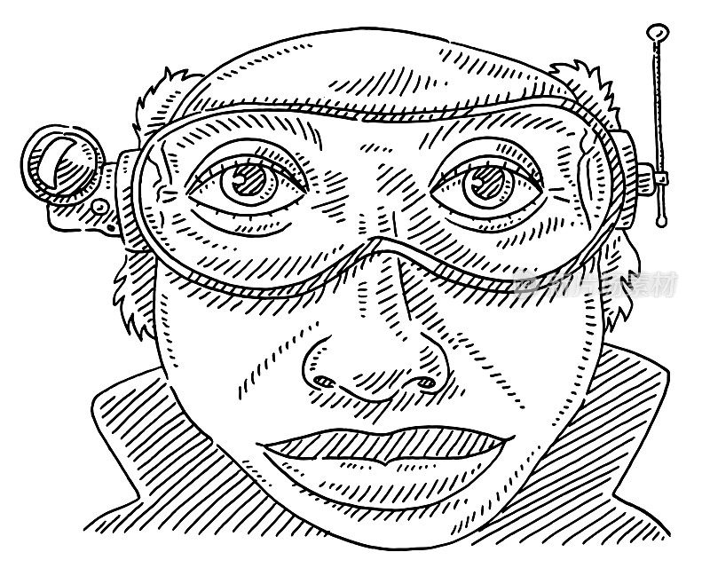 鱼眼效果面部VR眼镜绘图