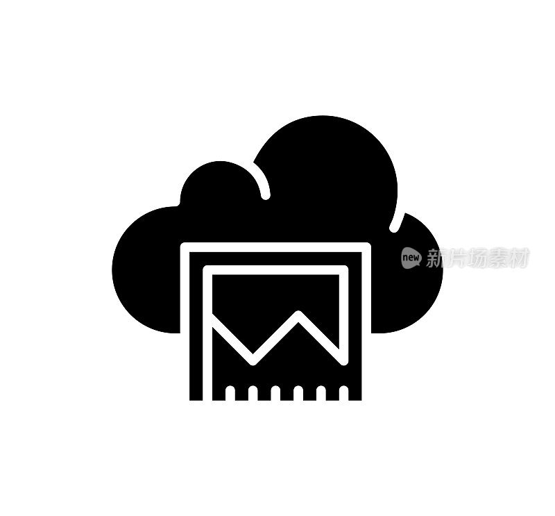 照片备份黑色填充矢量图标