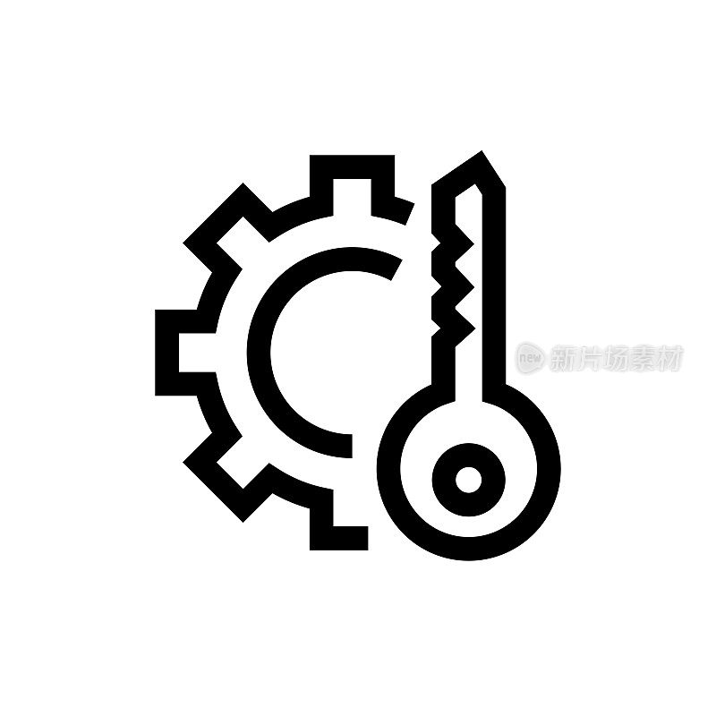 关键因素线图标，设计，像素完美，可编辑笔触。标志、标志、符号。