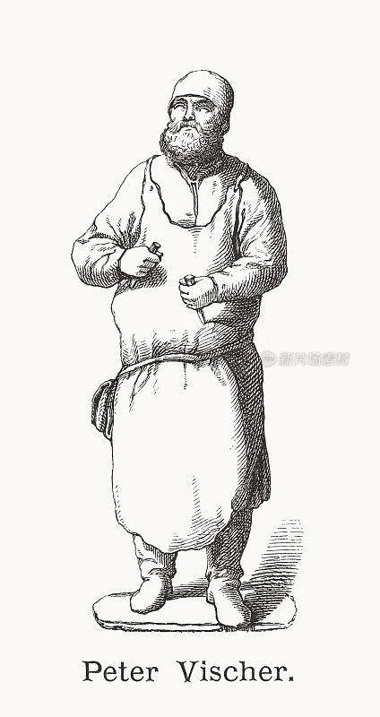 老彼得・维舍尔(约1455-1529)，木版版画，1878年出版