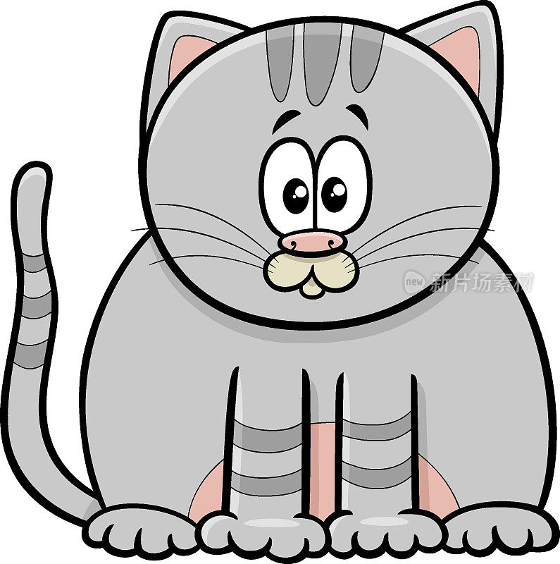 快乐卡通虎斑猫漫画动物角色