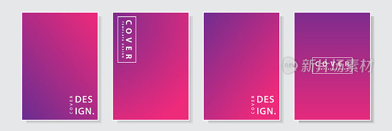 现代彩色渐变封面模板，紫罗兰色，集集设计背景矢量