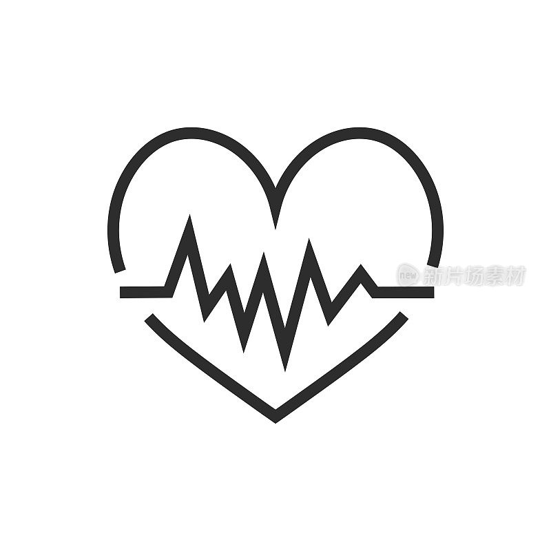 心跳-医疗线图标。矢量图