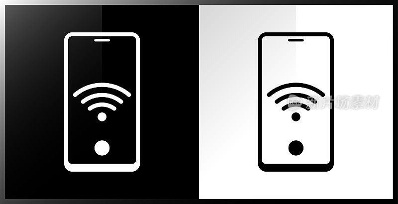 智能手机和wifi图标。