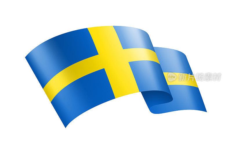 瑞典国旗丝带。瑞典国旗头旗。矢量股票插图