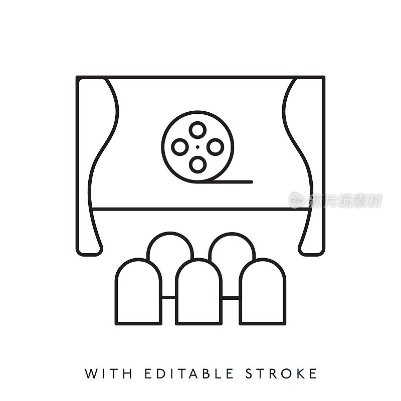 电影院大厅线图标可编辑笔画