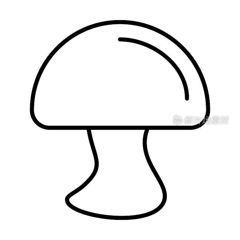 蘑菇图标，素食矢量，吃插图